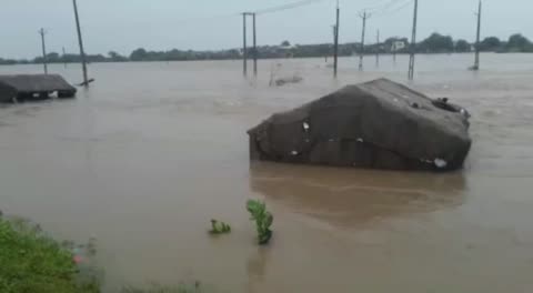 ભારે વરસાદને કારણે મરમઠ ગામે ભાદર નદીના પાણી પ્લોટ વિસ્તારમાં ફરી વળ્યા