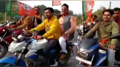 अटल संकल्प यात्रा के तहत भाजपा कार्यकर्ताओं ने निकाली बाइक रैली